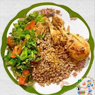 курица в соусе с французской горчицей и гречка