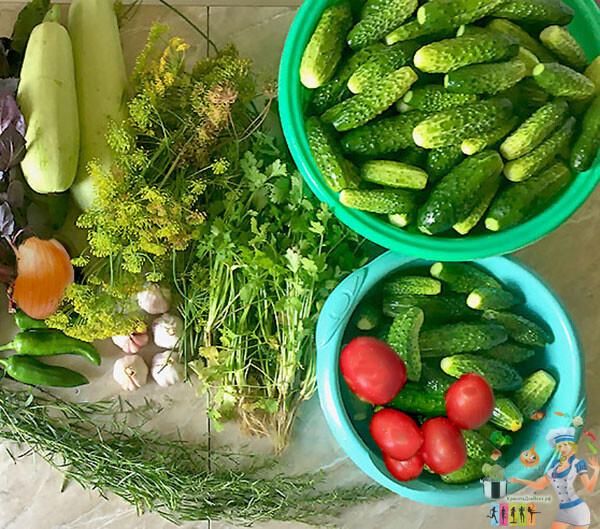ингредиенты для ассорти из овощей