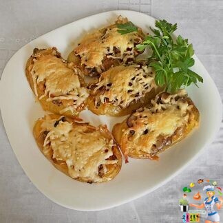 запеченный картофель с грибами