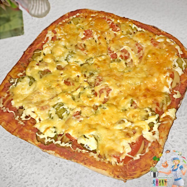 пицца грибная с овощами готовим дома