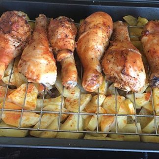 картошка и куриные ножки в духовке