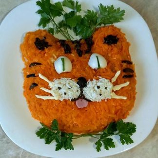 Фунчоза с овощами и корейскими специями. 19 салат тигр новый год 2022